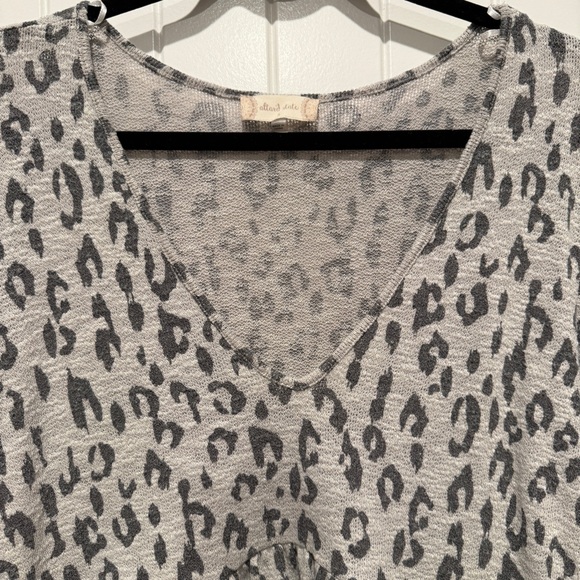 Altar'd State Gray Black Leopard Print Blouse - Picture 6 of 11